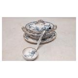 Vintage Aaram Pattern Gravy bowl, under plate