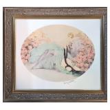 Louis Icart Print 'Belle Rose' Framed under glass