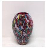 Rare Murano Millefori Ruby Red Vase