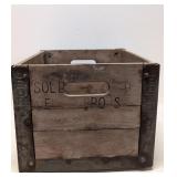 Early Borden's wood milk crate