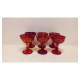 (6) Imperial Old Wiliamsburg Ruby Amberina glasses