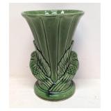 Vintage Green Shawnee Double Fantailed dove vase