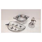 3 pieces of Sterling silver overlay