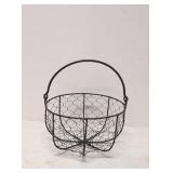 Round metal Wire Egg Basket with handle