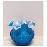 Fenton Blue Hobnail Bowl