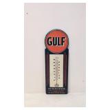 Embossed metal gulf oil & gasoline thermometer