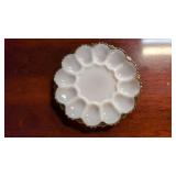 Egg Plate gold trim
