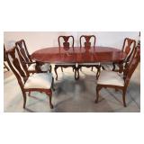 American Drew Solid cherry dining table / 6 chairs