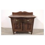 Antique Oak Serpentine wash stand