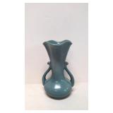 Vintage Red Wing Pottery Blue 2 handled vase