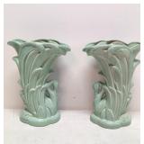 Pair Vintage McCoy Swan Vases