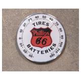 12' Phillips 66 tires & batteries thermometer