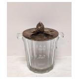Vintage Glass Ice Bucket with metal lid