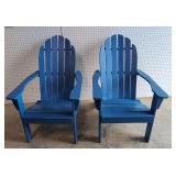 Two Solid Wood Andirondack arm chairs