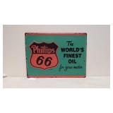 Phillips 66 embossed tin tacker sign