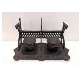 Vintage metal double ink well stand