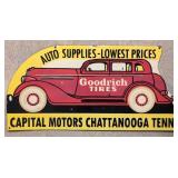 Porcelain Goodrich Tires Capitol Motors, Sign