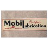 Embossed Tin Tacker Mobil Lubrication sign