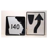 Ga. Hwy. 140 Lane Shift sign
