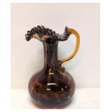 Art Glass Tortoise Shell pattern pitcher