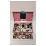Vintage Jewelry box with costume jewelry