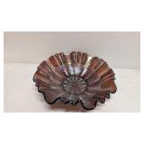 Vintage Fenton Carnival Peacock Tail Bowl