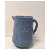 Antique Salt Glaze Butter Milk Pitcher with deer