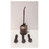 Vintage Golden Rod Oil Can & 3 Ball & claw feet