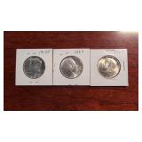 (3) 1964 Kennedy half dollars