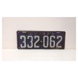 1923 New York License Plate # 332 - 062