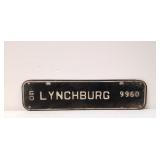 1960 Lynchburg License plate # 9960