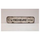 1959 Lynchburg License Plate  # 13226