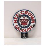 Porcelain Red Crown Gasoline Tag Topper