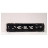 1962 Lynchburg License plate # 14330