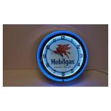 Neon Mobilgas Pegasus clock