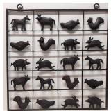 (20) framed metal folk art animals