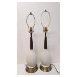 Pair matching mid century modern lamps