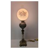 Antique Onyx  & Brass parlor lamp