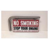 NO SMOKING STOP YOUR ENGINE sign