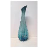 Turquoise blown Art Glass Vase
