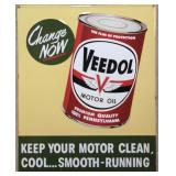 Embossed Tin Tacker Veedol Motor Oil sign