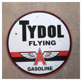 24' Porcelain Tydol Flying A Gasoline Sign