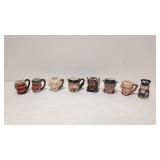 8 small toby mugs