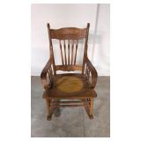 Antique Double Press Back arm rocking chair