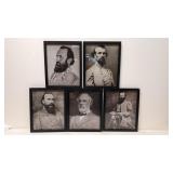 5 Confederate Civil War Soldiers prints