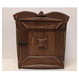 Antique Tramp Art Wall Cabinet