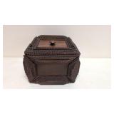 Antique Tramp Art Wooden Lidded box