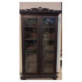Antique Victorian Mahogany 2 glass doors bookcase