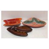 3 MCM USA  Ashtrays, California Pottery