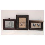 3 vintage folk art drawings / water color paintins